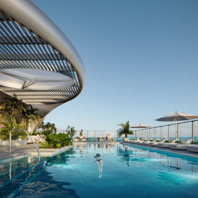 Roof top pool of mercedes benz places